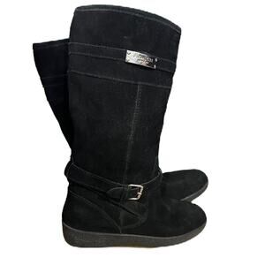 Coach Tallulah Black Suede Mid Calf Winter Boots Size 5.5 B